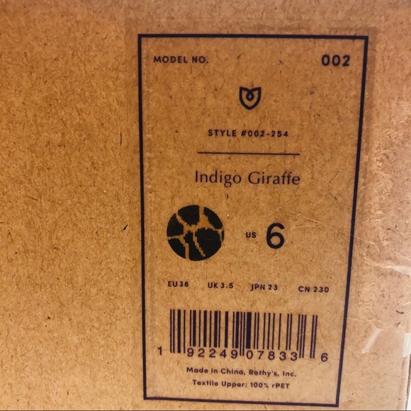 ROTHY’S BNIB Indigo Giraffe Point - Picture 8 of 14